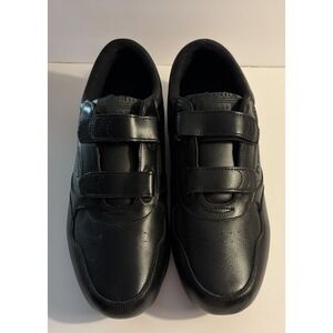 Propet Lifewalker Strap Walking Shoes Mens 13W Black Leather Sneakers M3705